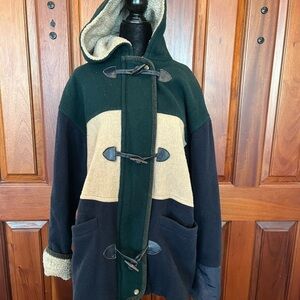 Jason Kole Gorpcore Granola Girl Oversized Hooded Wool Jacket Vintage Sz 12